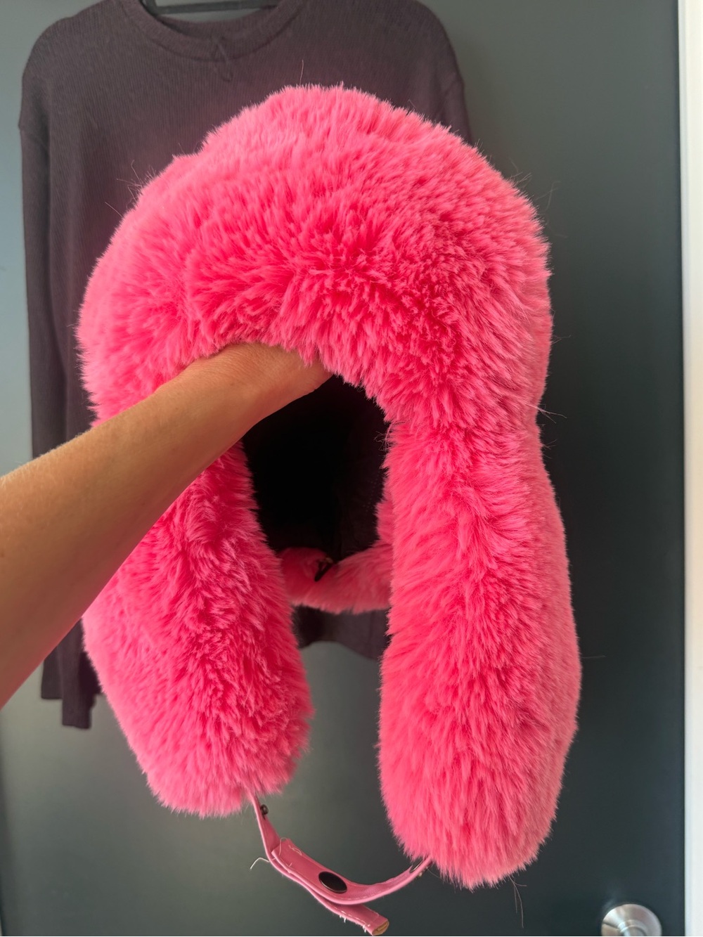 Plush Pink Kids Faux Fur Headband - Soft Winter Accessory